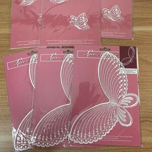 Lace Applique White Butterfly Glue Sew Iron On Lot of 7 Wang's International NEW